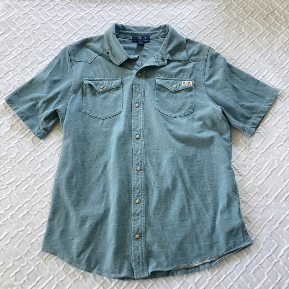 Ralph Lauren Blue Boys knit polo shirt XL 18/20 - Picture 1 of 9